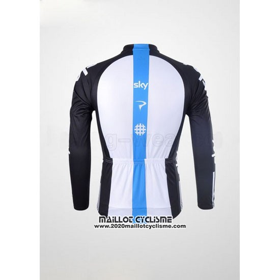2012 Maillot Ciclismo Sky Noir et Azur Manches Longues et Cuissard
